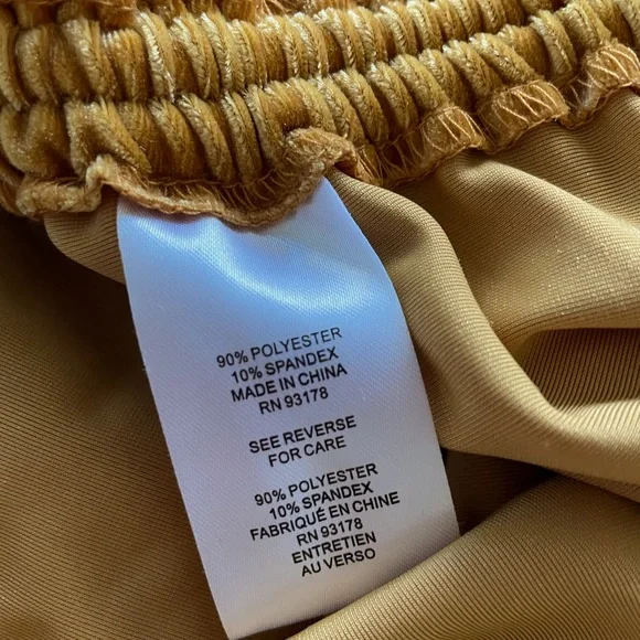 NWT House of Harlow 1960 Women’s Slinky Ruched Velvet Mini Dress Gold X-Small - Picture 13 of 14